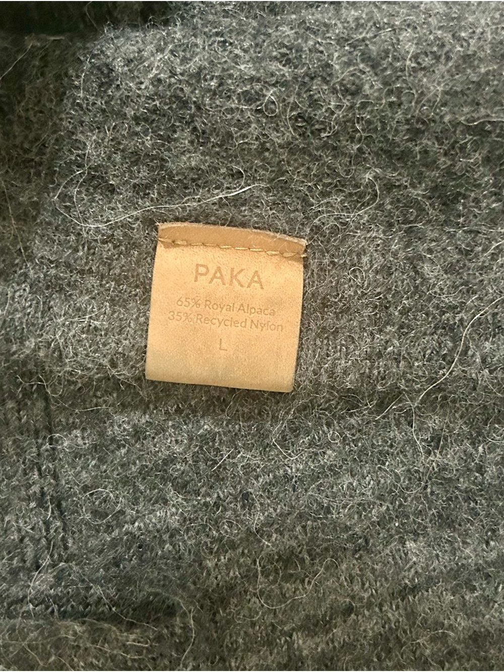 Paka Women’s Handmade Alpaca Hooded Pullover Sweater, Charcoal Gray Medium/Large - Picture 14 of 16